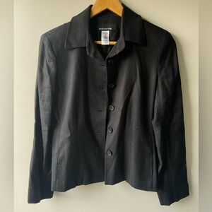 Jones New York black linen blend blazer NWT
